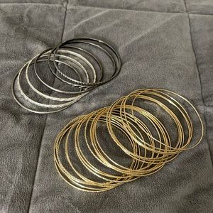 Gold and Silver Bangle Bracelets